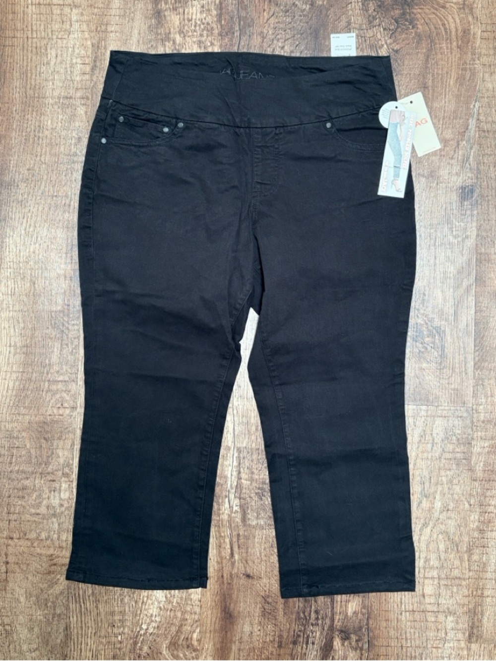 NWT Jag Jeans Black High Rise Peri Straight Crop Pants, Divine Twill Size 14P